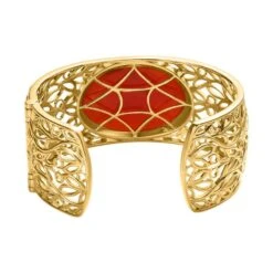 Roter Achat Armreif Ca. 19 Cm, Vergoldet Ca. 74.49 Ct -Mode Zubehör Geschäft 7562596 4