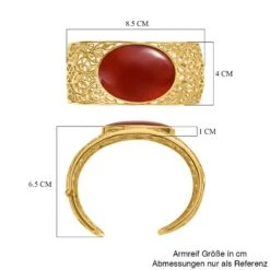 Roter Achat Armreif Ca. 19 Cm, Vergoldet Ca. 74.49 Ct -Mode Zubehör Geschäft 7562596 5