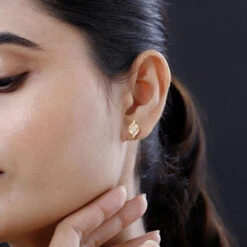 Weiße Diamant Ohrringe 925 Silber Gelbgold Vermeil Ca. 0.33 Ct -Mode Zubehör Geschäft 7565949 2