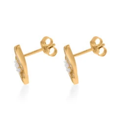 Weiße Diamant Ohrringe 925 Silber Gelbgold Vermeil Ca. 0.33 Ct -Mode Zubehör Geschäft 7565949 3