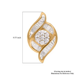 Weiße Diamant Ohrringe 925 Silber Gelbgold Vermeil Ca. 0.33 Ct -Mode Zubehör Geschäft 7565949 4