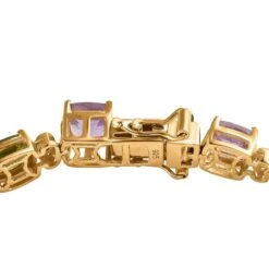 Mehrfarbiges Edelstein Armband Ca. 18 Cm 925 Silber Vergoldet Ca. 18.96 Ct 8 Mehrfarbiges Edelstein Armband Ca. 18 Cm 925 Silber Vergoldet Ca. 18.96 Ct -Mode Zubehör Geschäft 7567177 3