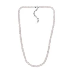 Premium Regenbogen Mondstein Halskette Ca. 45 Cm 925 Silber Ca. 80.00 Ct