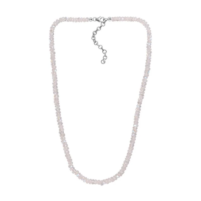 Premium Regenbogen Mondstein Halskette Ca. 45 Cm 925 Silber Ca. 80.00 Ct 1 Premium Regenbogen Mondstein Halskette Ca. 45 Cm 925 Silber Ca. 80.00 Ct