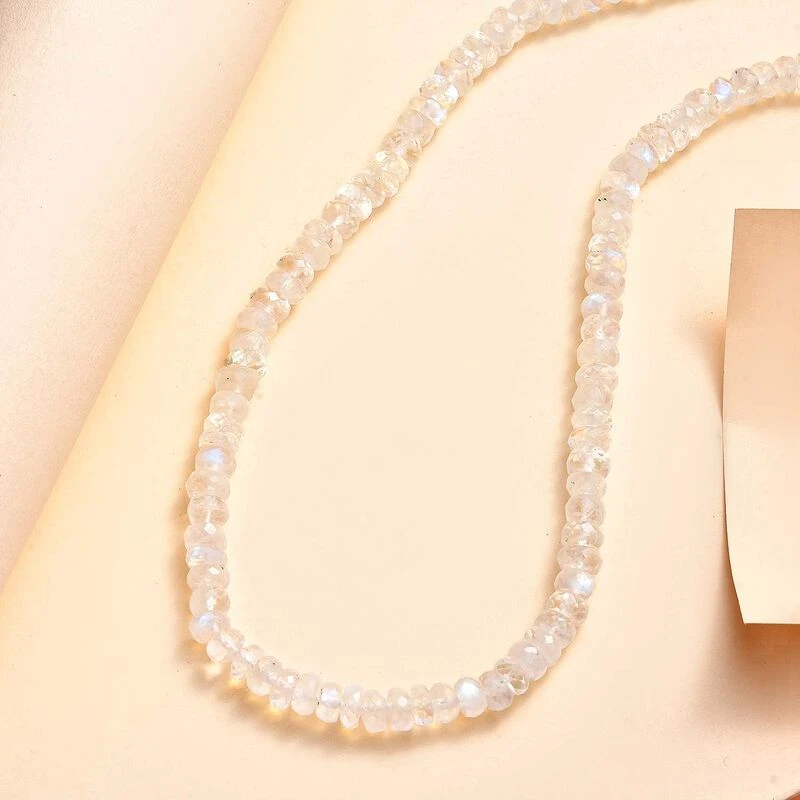 Premium Regenbogen Mondstein Halskette Ca. 45 Cm 925 Silber Ca. 80.00 Ct 2 Premium Regenbogen Mondstein Halskette Ca. 45 Cm 925 Silber Ca. 80.00 Ct – Bild 2