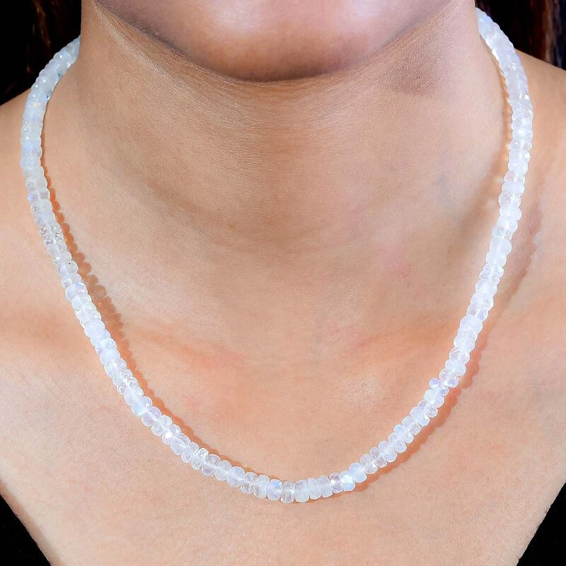 Premium Regenbogen Mondstein Halskette Ca. 45 Cm 925 Silber Ca. 80.00 Ct 3 Premium Regenbogen Mondstein Halskette Ca. 45 Cm 925 Silber Ca. 80.00 Ct – Bild 3