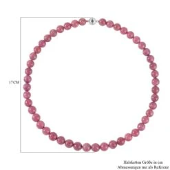 Rhodonit Halskette Ca. 50 Cm 925 Silber Rhodiniert Ca. 522,15 Ct. -Mode Zubehör Geschäft 7567952 5
