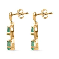 Kagem Sambischer Smaragd Ohrringe, 925 Silber Vergoldet Ca. 0.69 Ct -Mode Zubehör Geschäft 7571143 3