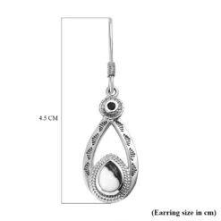 Weißer Büffel, Schwarzer Spinell Ohrringe 925 Silber Platiniert Ca. 1.58 Ct -Mode Zubehör Geschäft 7571418 5
