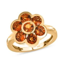 AA Madeira Citrin Ring, 925 Silber Vergoldet (Größe 20.00) Ca. 1.60 Ct -Mode Zubehör Geschäft 7575428 3