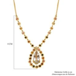 Prasiolite, Mehrfach-Turmalin Halskette Ca. 45 Cm 925 Silber Vergoldet Ca. 10.49 Ct -Mode Zubehör Geschäft 7596068 5