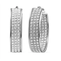 NY Kollektion - Creolen, 925 Silber Rhodiniert