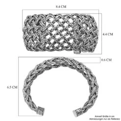 Royal Bali Kollektion - 925 Silber Armreif Ca. 19 Cm Ca. 68,87g -Mode Zubehör Geschäft 7614713 5