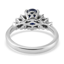 Masoala Saphir (Fissure Gefüllt) Und Diamant Ring 925 Silber Platiniert (Größe 16.00) Ca. 1,35 Ct -Mode Zubehör Geschäft 7835364 5