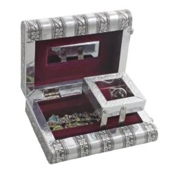 Handgefertigtes, Aluminium-Schmuckkästchen, Silber, Adlerprägung -Mode Zubehör Geschäft 7912967 3