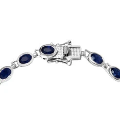 Masoala Saphir (Fissure Gefüllt)-Armband, Ca. 19 Cm, 925 Silber Platiniert Ca. 12,82 Ct -Mode Zubehör Geschäft 8728232 3