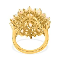 Natürlicher, äthiopischer Opal Blumen-Ring, 925 Silber Gelbgold Vermeil (Größe 16.00) Ca. 3.74 Ct 12 Natürlicher, äthiopischer Opal Blumen-Ring, 925 Silber Gelbgold Vermeil (Größe 16.00) Ca. 3.74 Ct -Mode Zubehör Geschäft 8791553 5