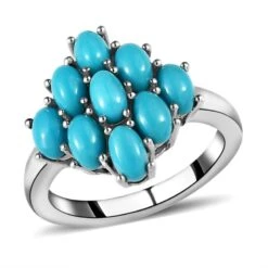 Amerikanischer, Natürlicher Sleeping Beauty Türkis-Ring, 925 Silber Platiniert (Größe 16.00) Ca. 2.05 Ct -Mode Zubehör Geschäft 8914189 3