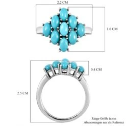 Amerikanischer, Natürlicher Sleeping Beauty Türkis-Ring, 925 Silber Platiniert (Größe 16.00) Ca. 2.05 Ct -Mode Zubehör Geschäft 8914189 6